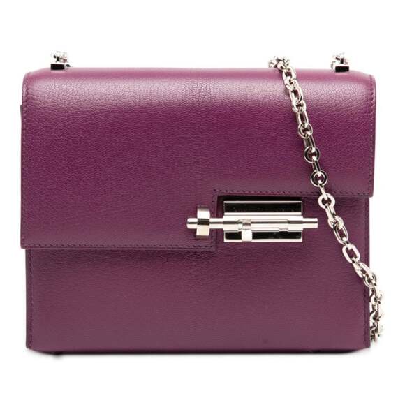 HERMES Handbags - Hermes Hermès Velu Crossbody Chain Shoulder Bag in Anemone Purple Chevre for ...